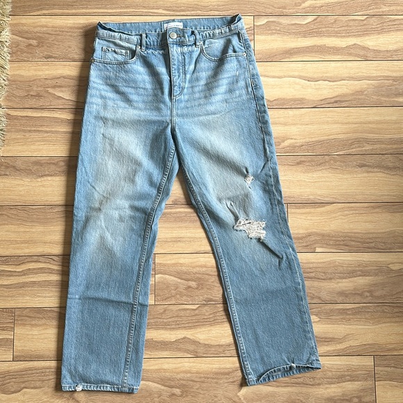 LOFT High Waist Straight Crop Jeans - Picture 2 of 6